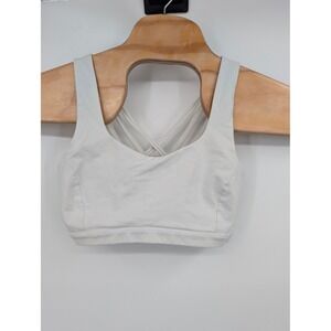 Lululemon Women's white cropped sports bra sz 6